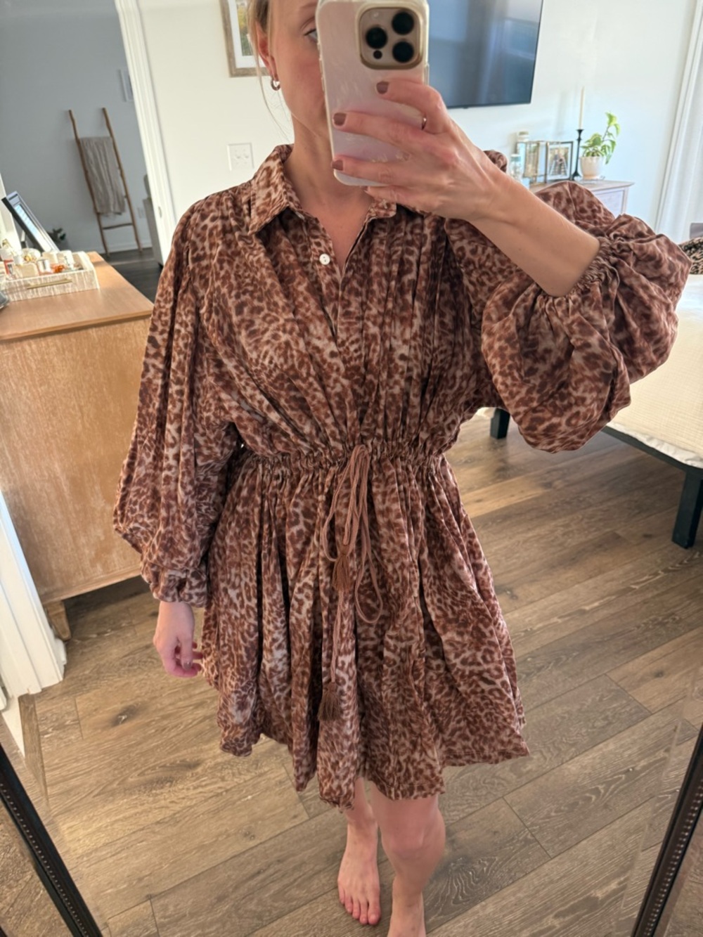 Bohemian Traders Leopard Print Women's dress or tunic button down